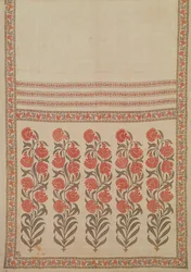 Faja de algodón estampada y pintada a mano (patka), Rajasthan, India, siglo XVII-XVIII